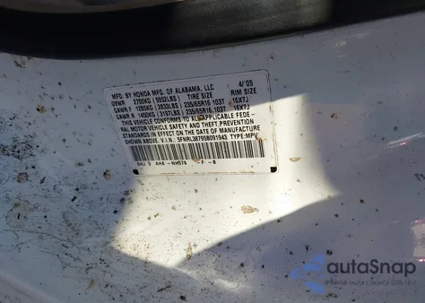 2005 Honda Odyssey Ex-L from USA, damaged, VIN 5FNRL38795B091943
